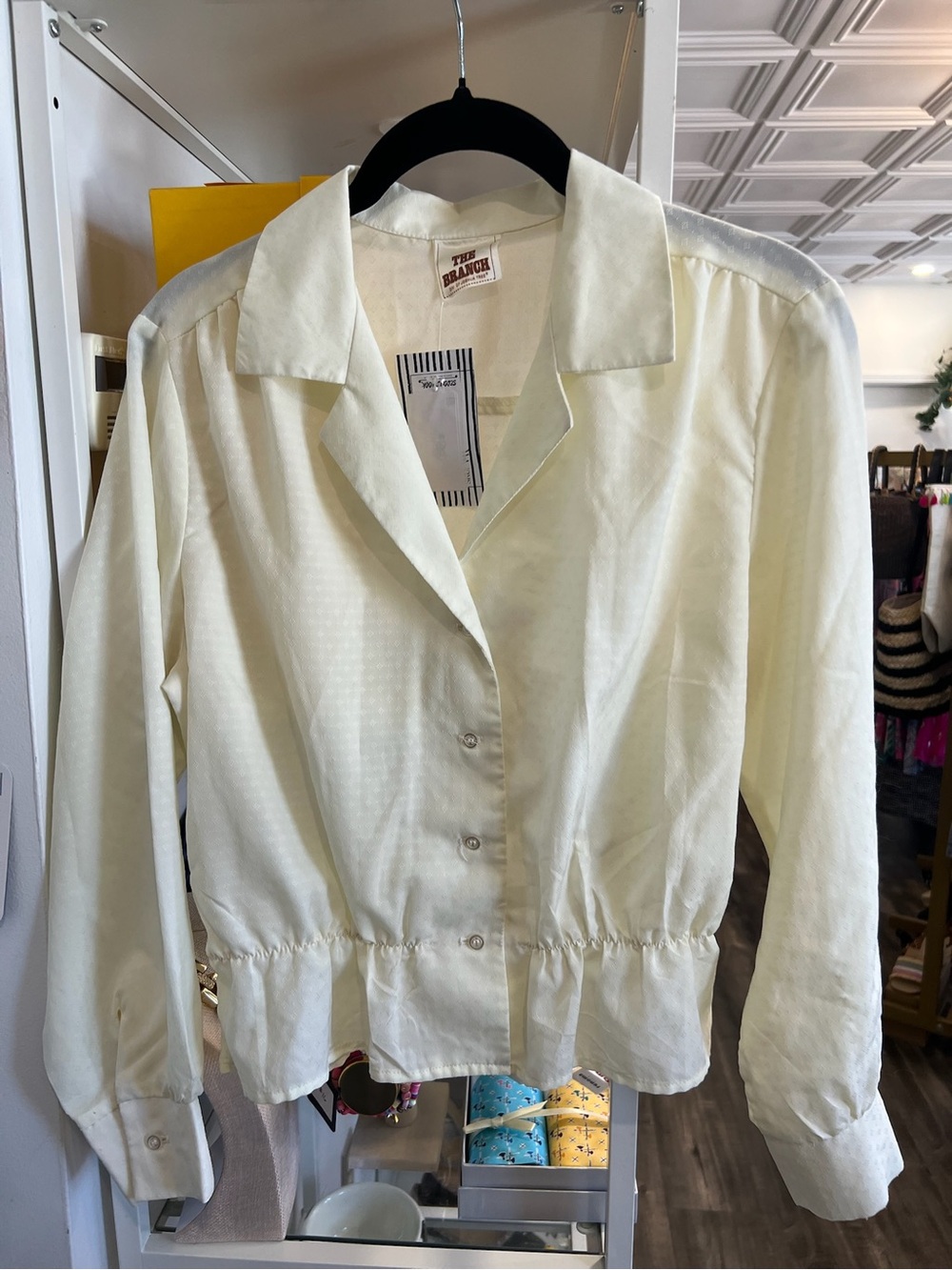 The Ranch Vintage western Cream Button-Front Women's top